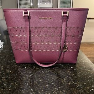 Purple Michael Kors large shoulder tote
